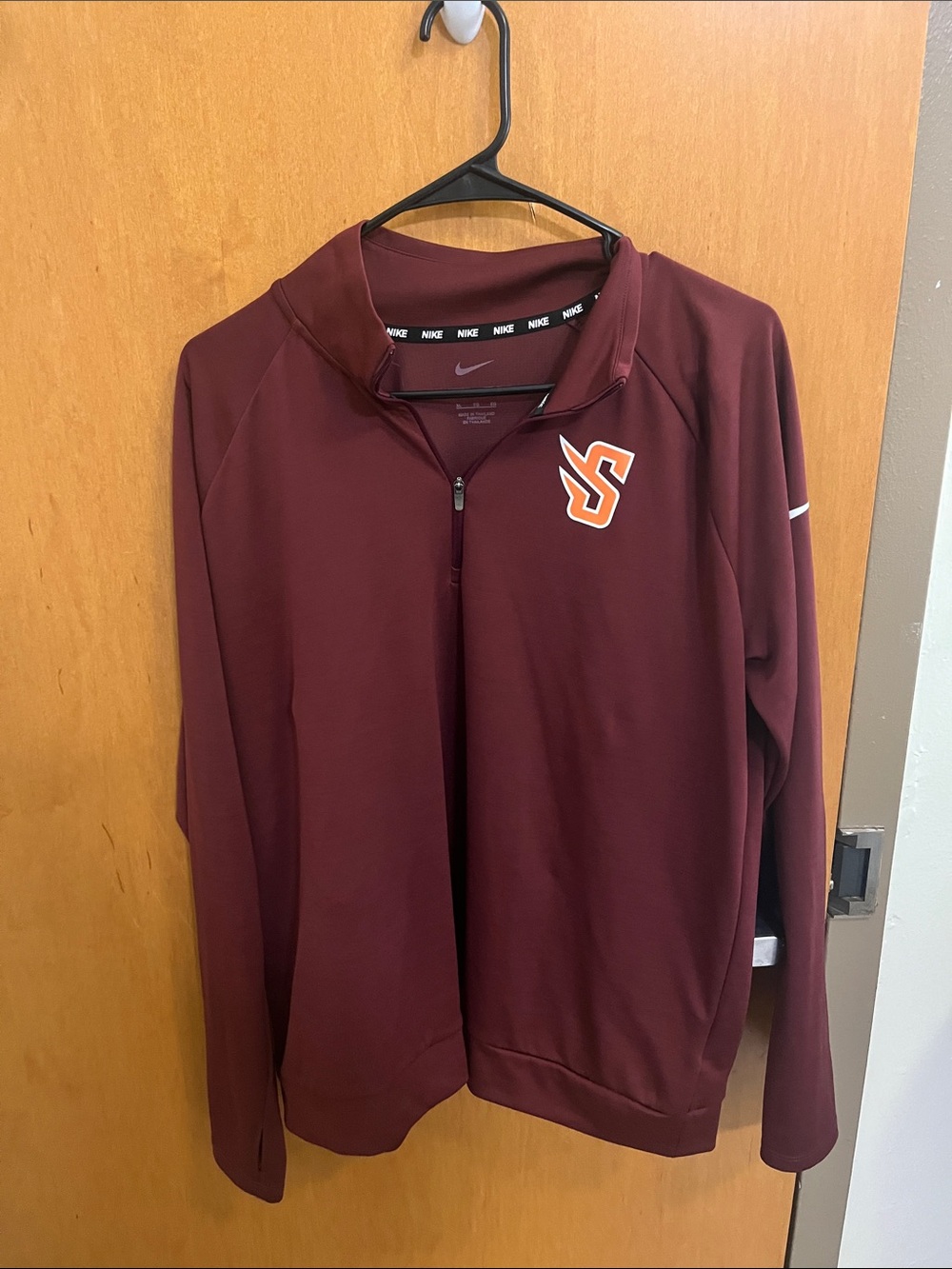 Susquehanna U Nike Womens Maroon Quarter-Zip Performance Sweater